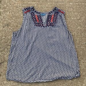 Fluer blue sleeve less top xl